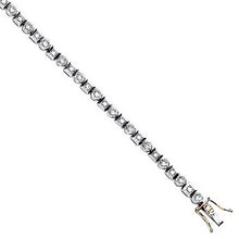 Load image into Gallery viewer, 9K Yellow Gold Round &amp; Princess Cut Diamond Tennis Bracelet 0.50 CTW - Pobjoy Diamonds