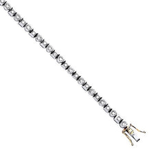 Load image into Gallery viewer, 9K Yellow Gold Round &amp; Princess Cut Diamond Tennis Bracelet 0.50 CTW - Pobjoy Diamonds