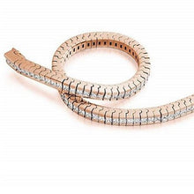 Load image into Gallery viewer, 18K Rose Gold Princess Cut Diamond Tennis Bracelet 4.5 CTW G/Si - Pobjoy Diamonds