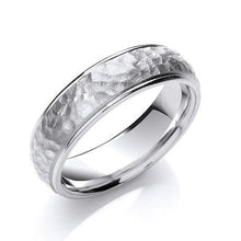 Load image into Gallery viewer, 950 Platinum Hammered &amp; Smooth 6mm Wedding Band - Pobjoy Diamonds