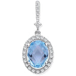 9K White Gold, Topaz & Diamond Pendant 