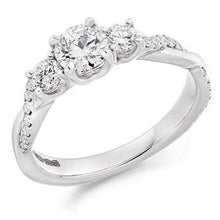 Load image into Gallery viewer, White Gold 0.98 Carat Diamond Trilogy Ring