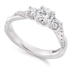 950 Platinum 0.98 Carat Diamond Trilogy Ring G/Si