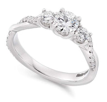 Load image into Gallery viewer, 950 Platinum 0.98 Carat Diamond Trilogy Ring G/Si