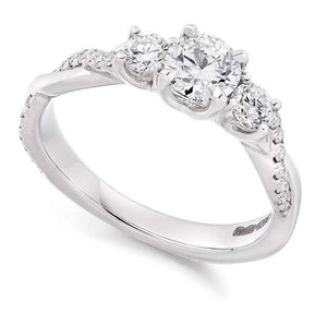 950 Platinum 0.98 Carat Diamond Trilogy Ring G/Si