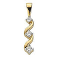 9K Yellow Gold Trilogy Diamond Pendant - Pobjoy Diamonds