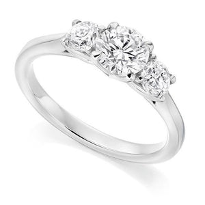 1.50 Carat Lab Grown Diamond Trilogy Ring E/VS1 - Pobjoy Diamonds