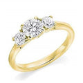 18K Yellow Gold 1.70 Carat Diamond Trilogy Ring F/VS2 - Pobjoy Diamonds