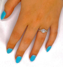 Load image into Gallery viewer, 18K White Gold 1.30 CTW Diamond Halo &amp; Shoulder Ring - Pobjoy Diamonds