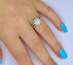 18K White Gold Diamond Halo & Shoulders Engagement Ring 1.35 CTW - Trapani F-VS1 - Pobjoy Diamonds