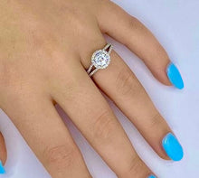 Load image into Gallery viewer, 18K White Gold Diamond Halo &amp; Shoulders Engagement Ring 1.35 CTW - Trapani F-VS1 - Pobjoy Diamonds