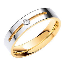 Load image into Gallery viewer, 18K Or 9K White &amp; Yellow Gold Flat Court Diamond Wedding Band