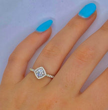 Load image into Gallery viewer, Round Brilliant Cut 0.85 CTW Diamond Halo &amp; Shoulders Engagement Ring F/VS-Verbier - Pobjoy Diamonds