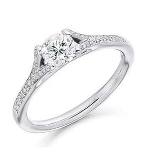18K Gold & Diamond Set Shoulder Engagement Ring 0.70 CTW G-H/Si-Versailles