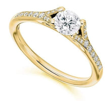Load image into Gallery viewer, 18K Gold &amp; Diamond Set Shoulder Engagement Ring 0.70 CTW G-H/Si - Pobjoy Diamonds