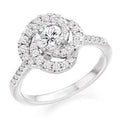 950 Platinum Diamond Halo & Shoulders Ring 0.95 CTW- Pobjoy Diamonds