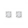 White Gold Round Brilliant Cut Diamond Claw Earring Settings 1.00 TO 2.00 Carat - Pobjoy Diamonds