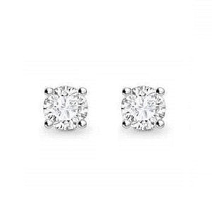 White Gold Round Brilliant Cut Diamond Claw Earring Settings 1.00 TO 2.00 Carat - Pobjoy Diamonds