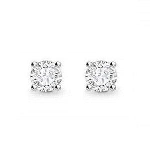 White Gold Round Brilliant Cut Diamond Claw Earring Settings 0.60 TO 1.00 Carat - Pobjoy Diamonds