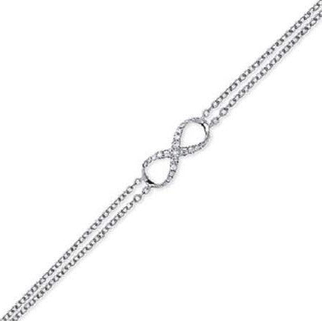 9K White Gold Infinity DIamond Bracelet - Pobjoy Diamonds
