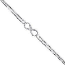 Load image into Gallery viewer, Gender Free White Gold Infinity Diamond Bracelet