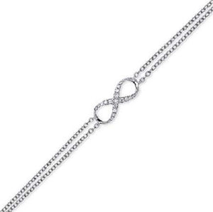 9K White Gold Infinity DIamond Bracelet - Pobjoy Diamonds