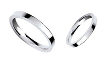 Load image into Gallery viewer, Matching 9K White Gold His &amp; Hers Flat Court 3mm Wedding Rings SPECIAL OFFER - Pobjoy Diamonds