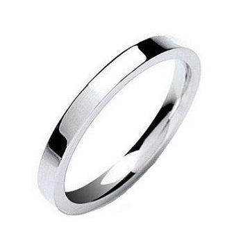 Matching 9K White Gold His & Hers Flat Court 3mm Wedding Rings SPECIAL OFFER - Pobjoy Diamonds