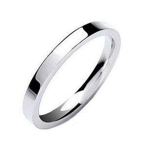 Matching 9K White Gold His & Hers Flat Court 3mm Wedding Rings SPECIAL OFFER - Pobjoy Diamonds
