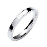 18K White Gold His & Hers Flat Court 3mm Wedding Rings SPECIAL OFFER - Pobjoy Diamonds