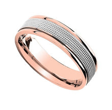 Load image into Gallery viewer, 18K Gold Two Colour 6mm Milgrain Centre Wedding Ring - Pobjoy Diamonds
