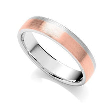 Load image into Gallery viewer, 18K Two Colour Flat Court Matt Finish Wedding Band 5mm - Pobjoy Diamonds