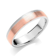 Load image into Gallery viewer, 18K Two Colour Flat Court Matt Finish Wedding Band 5mm - Pobjoy Diamonds