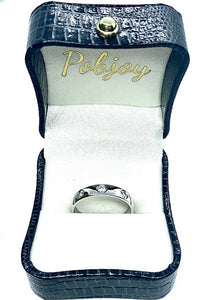 950 Platinum & Diamond 2mm Wedding Band & Mens 950 Platinum 5mm Band SPECIAL OFFER - Pobjoy Diamonds