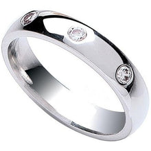 Load image into Gallery viewer, 18K White Gold Diamond Studded Wedding Band 4mm - Pobjoy Diamonds
