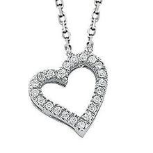 Load image into Gallery viewer, Pobjoy 9K White Gold &amp; Diamond Heart Pendant With 18&#39;&#39; Chain