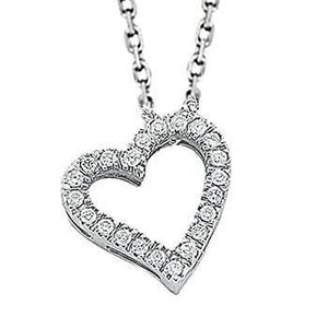 Pobjoy 9K White Gold & Diamond Heart Pendant With 18'' Chain