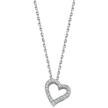 Load image into Gallery viewer, 9K White Gold &amp; Diamond Heart Pendant With Matching Box Chain