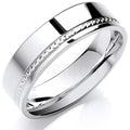 18KWhite Gold Flat Court Ring - Pobjoy Diamonds