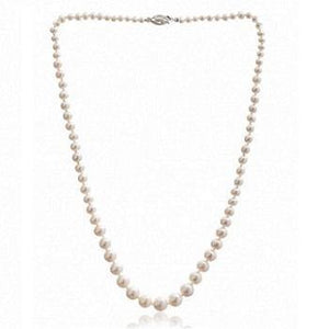 Freshwater White Pearl & Silver Necklace - Pobjoy Diamonds
