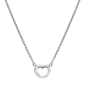 9K White Gold Open Heart Pendant & Neck Chain - Pobjoy Diamonds