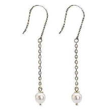Load image into Gallery viewer, 9K Yellow Gold &amp; White Pearl Ladies Drop Earrings - Pobjoy Diamonds