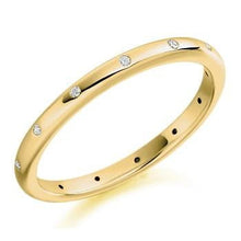 Load image into Gallery viewer, 18K Yellow Gold &amp; Diamond Wedding Band From Pobjoy Diamonds