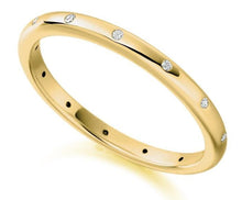 Load image into Gallery viewer, 18K Yellow Gold &amp; Diamond 2mm Wedding Band - Pobjoy Diamonds