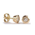 9K White Or Yellow Gold Bezel Set Lab Grown Diamond Stud Earrings - 0.60 Or 0.80 Carats - Pobjoy Diamonds