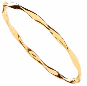 Yellow Gold Twist Bangle - Pobjoy Diamonds