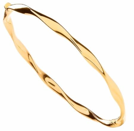 Yellow Gold Twist Bangle - Pobjoy Diamonds