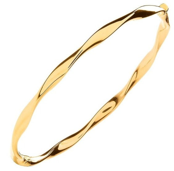 Yellow Gold Twist Bangle - Pobjoy Diamonds