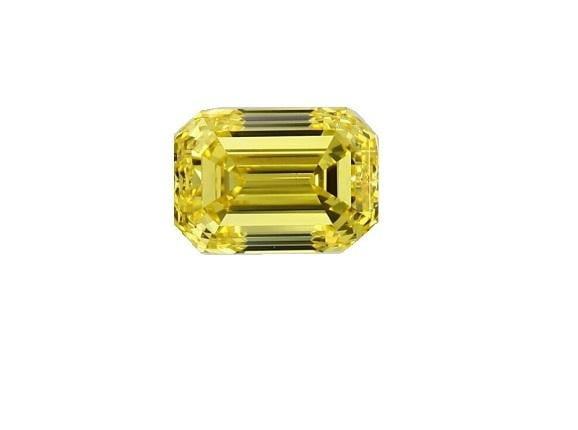 18K Gold Fancy Vivid Yellow Diamond 1.00 Carat Emerald Solitaire Ring - VS2 - Pobjoy Diamonds