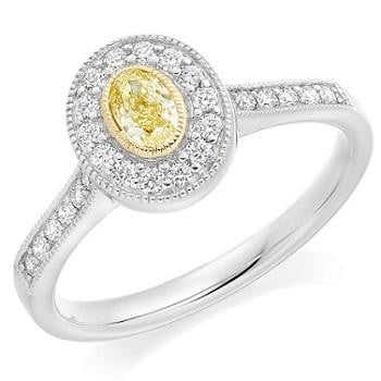 18K Gold Yellow Diamond Engagement Ring 0.80 Carat